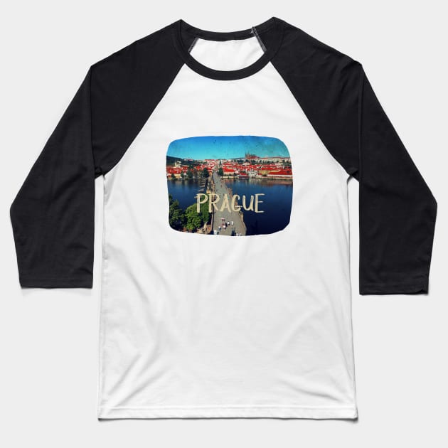 Photography of Prague distressed Baseball T-Shirt by BoogieCreates